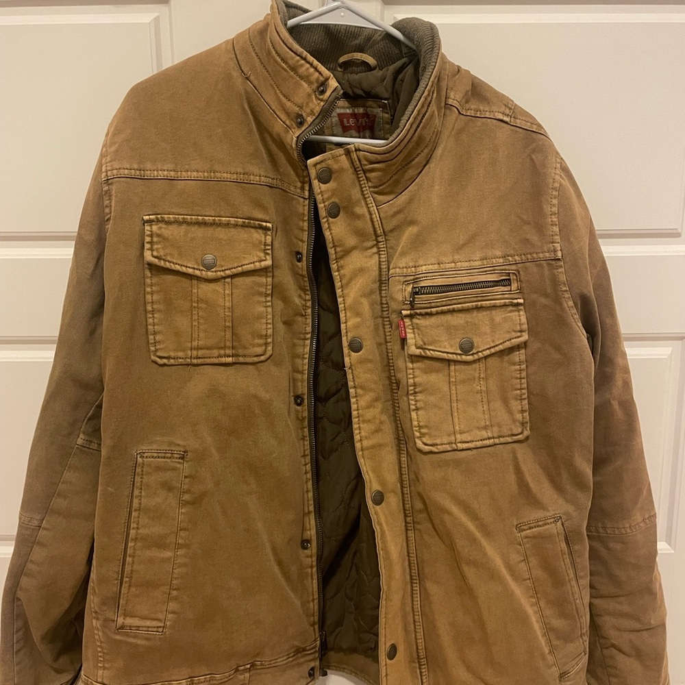 Like New Levi's Men's Khaki and Tan Jacket - Size XL